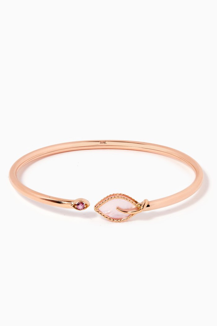 

Farfasha Foglia Mother of Pearl Bangle in 18k Rose Gold