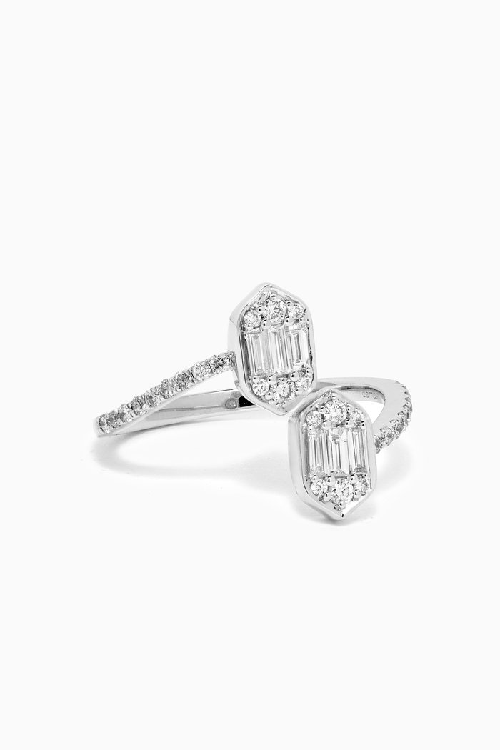 

Palace Baguette Diamond Open Ring in 18kt White Gold
