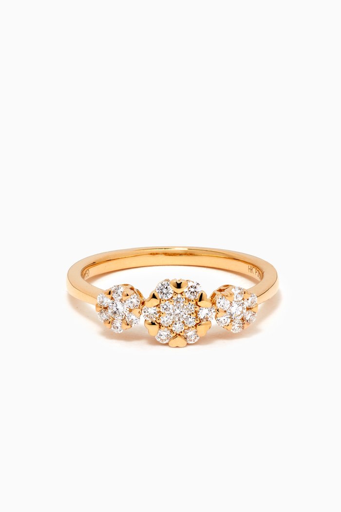 

Heart to Heart Three Diamond Ring in 18kt Yellow Gold