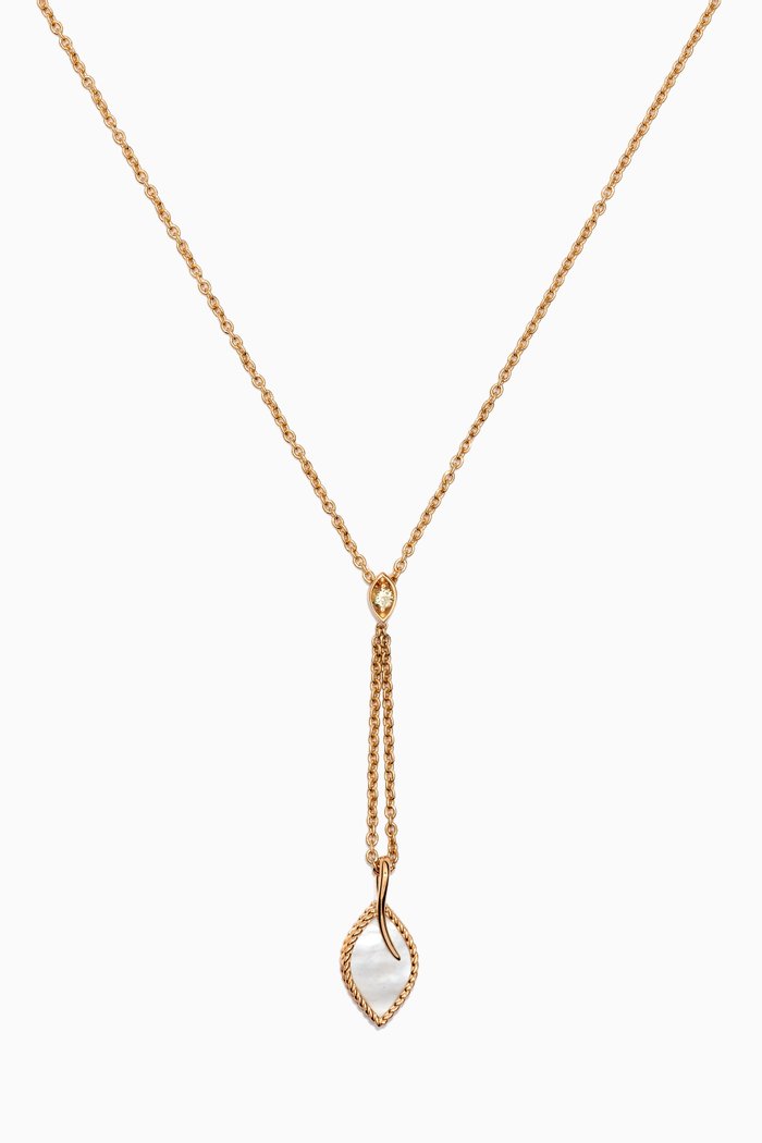 Farfasha Foglia Mother of Pearl Necklace in 18k Rose Gold