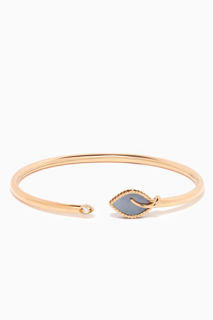 

Farfasha Foglia Mother of Pearl Bangle in 18kt Rose Gold