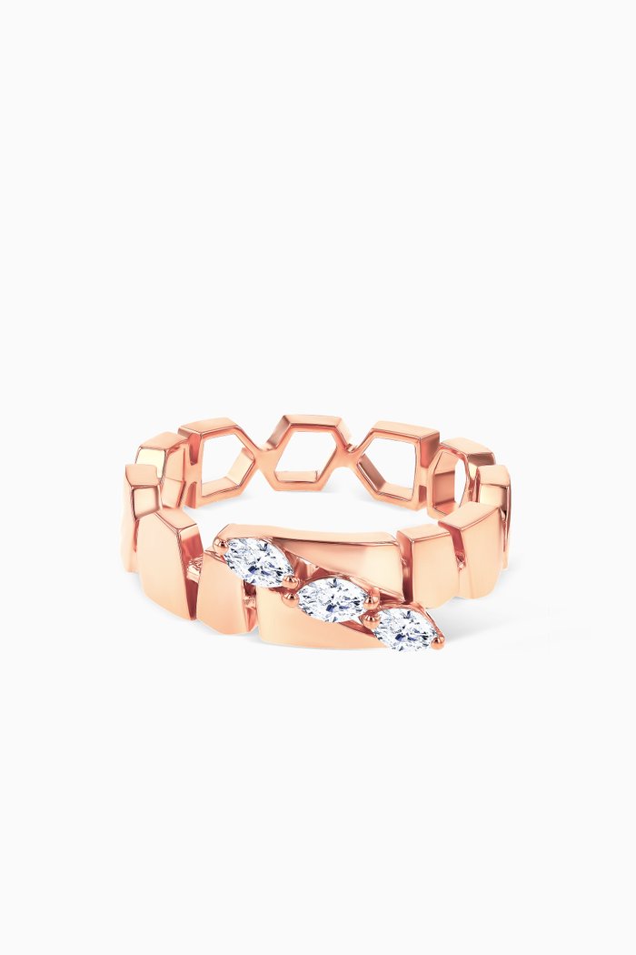 

Glacial Frost Diamond Ring in 18kt Rose Gold