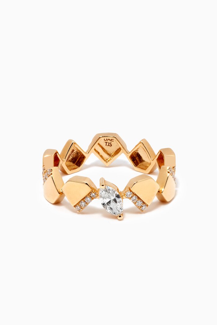 

Glacial Frost Diamond Ring in 18kt Yellow Gold
