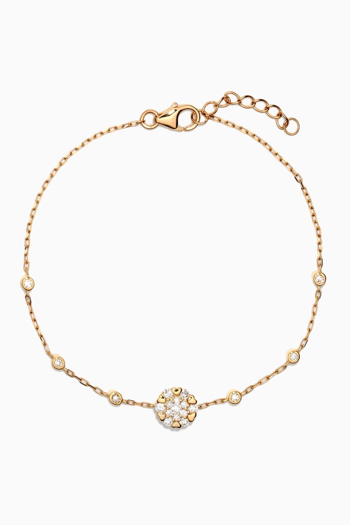 

Heart to Heart Diamond Bracelet in 18kt Yellow Gold