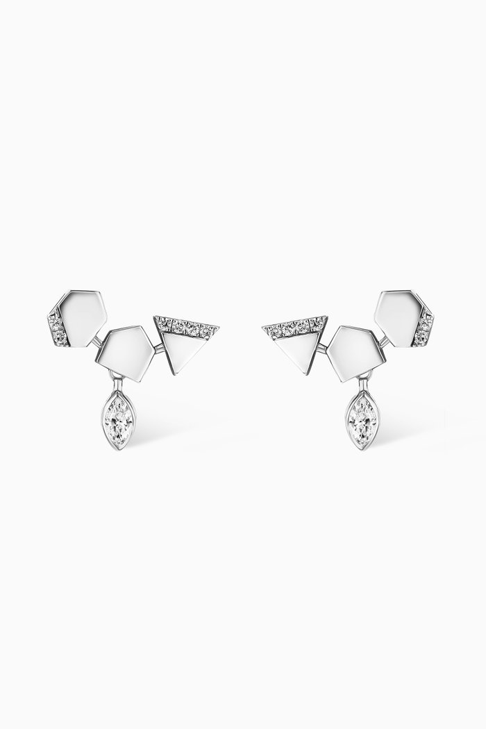 

Glacial Frost Diamond Earrings in 18kt White Gold