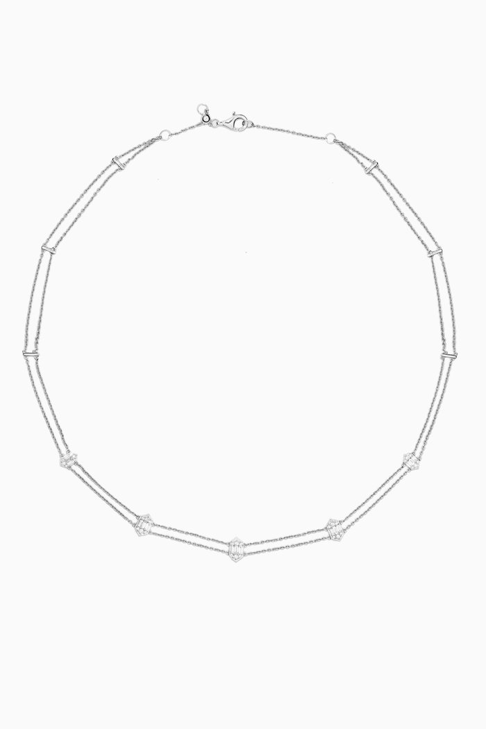 

Palace Baguette Diamond Station Necklace in 18kt White Gold