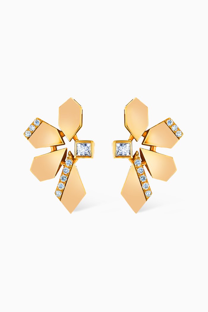 

Glacial Frost Diamond Earrings in 18kt Yellow Gold