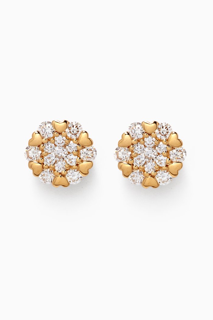 

Heart to Heart Diamond Stud Earrings in 18kt Yellow Gold
