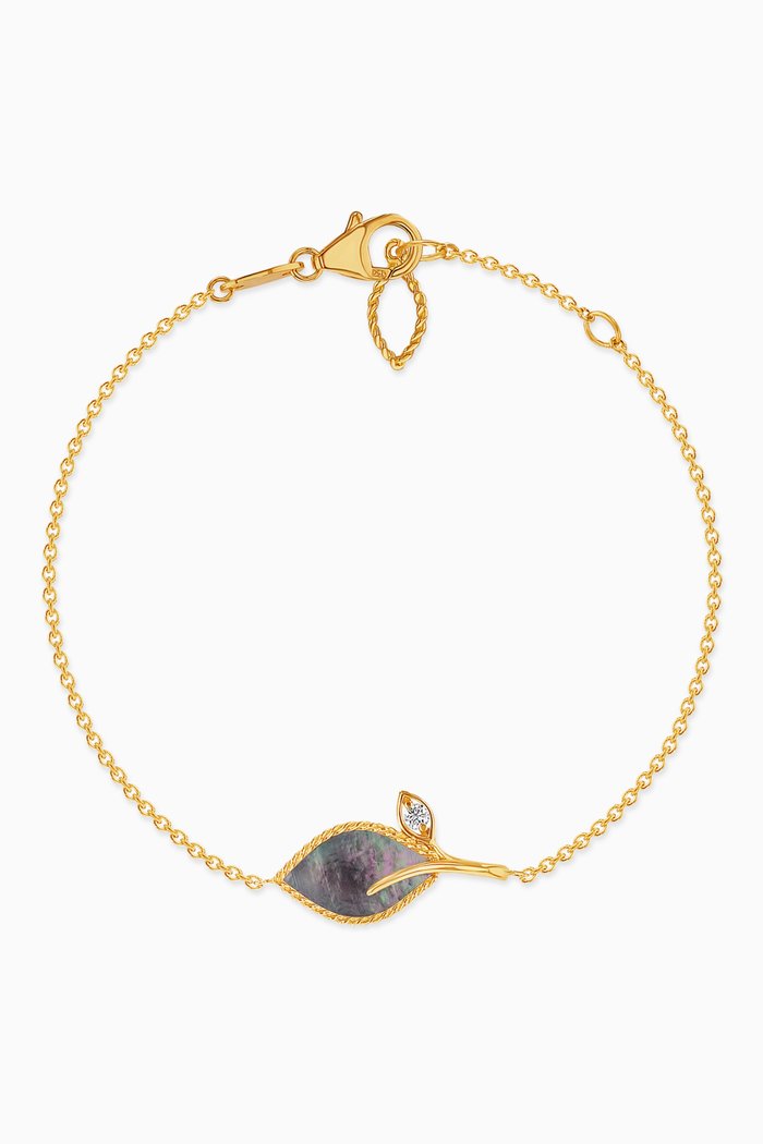 

Farfasha Foglia Mother of Pearl & Diamond Bracelet in 18kt Rose Gold