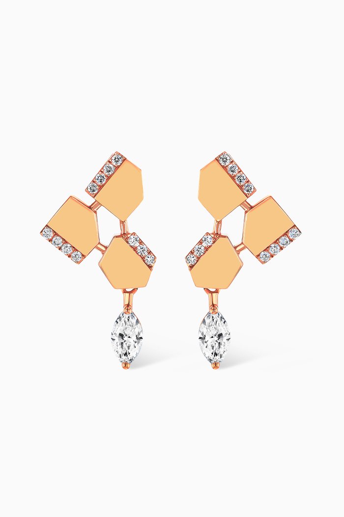 

Glacial Frost Diamond Drop Earrings in 18kt Yellow Gold