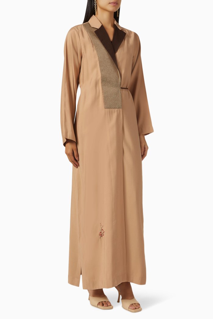 

Belted Abaya in Tencel, Orange