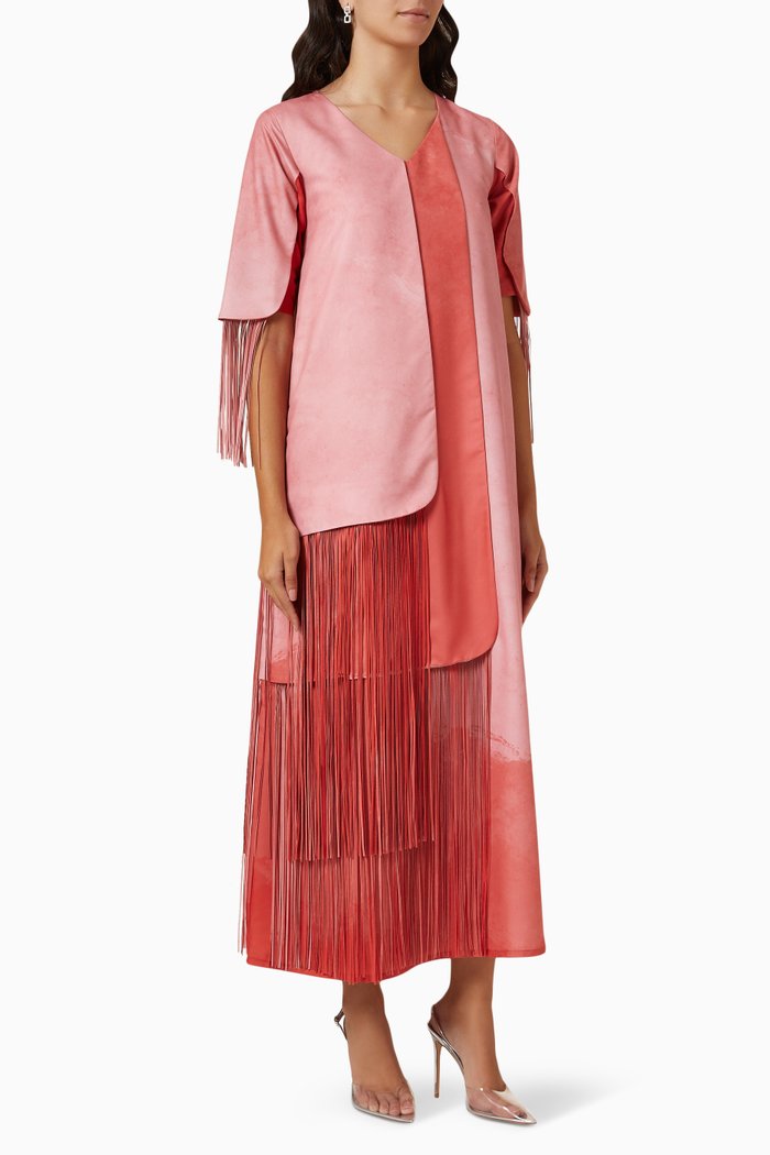 

Fringe Trime Kaftan, Pink