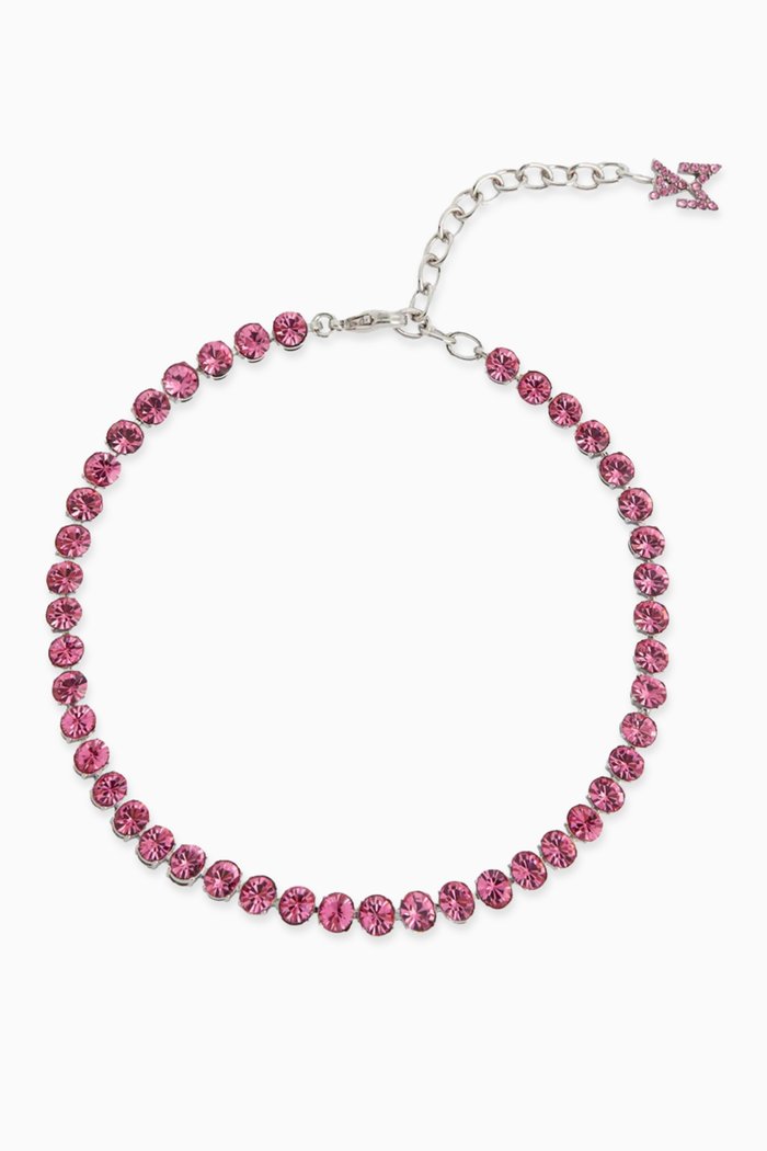 

Crystal Tennis Anklet, Pink