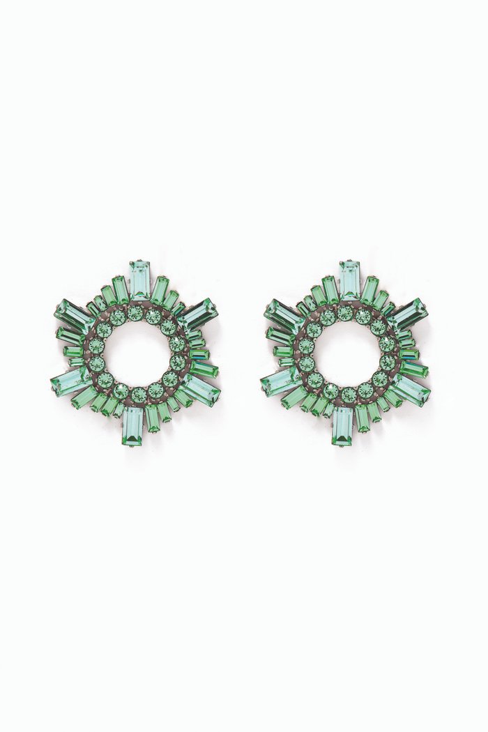 

Mini Begum Crystal Stud Earrings, Green