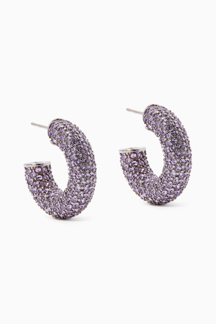 

Small Cameron Crystal Hoop Earrings, Purple