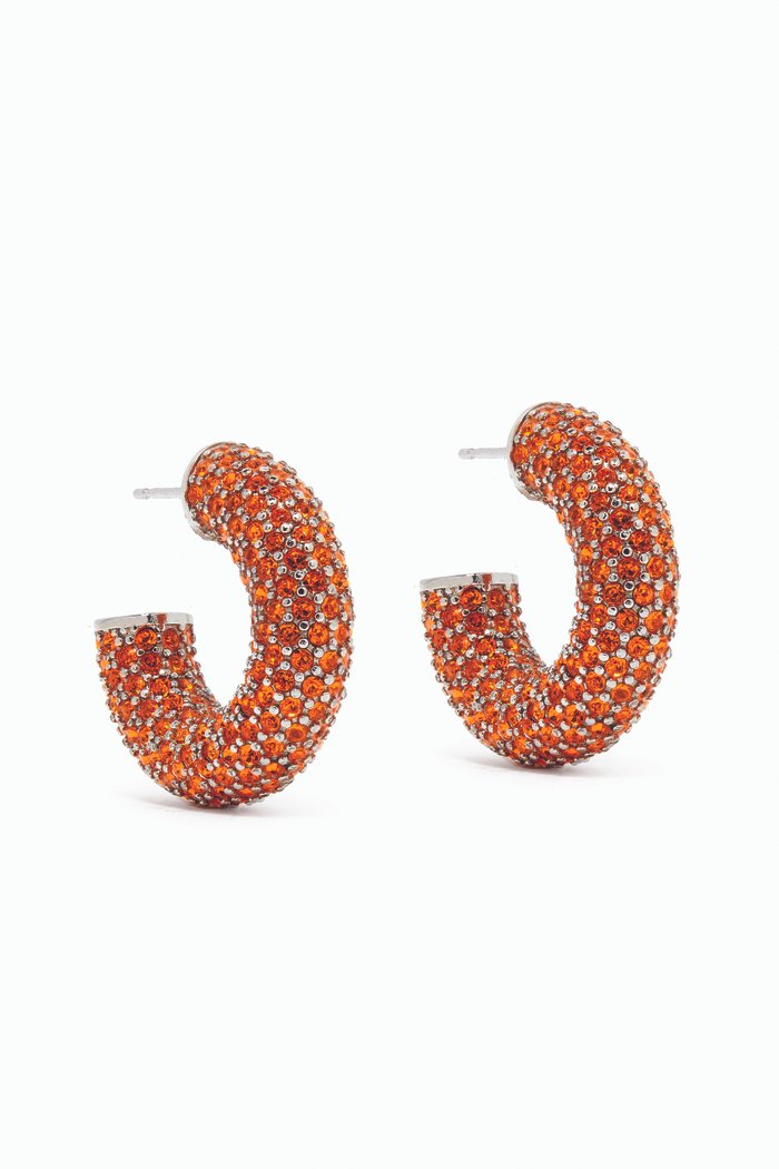 

Small Cameron Crystal Hoop Earrings, Orange