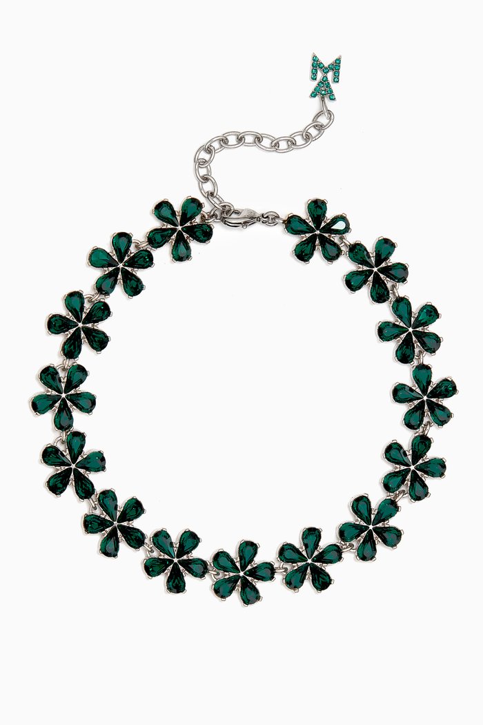 Lily Crystal Anklet, Green