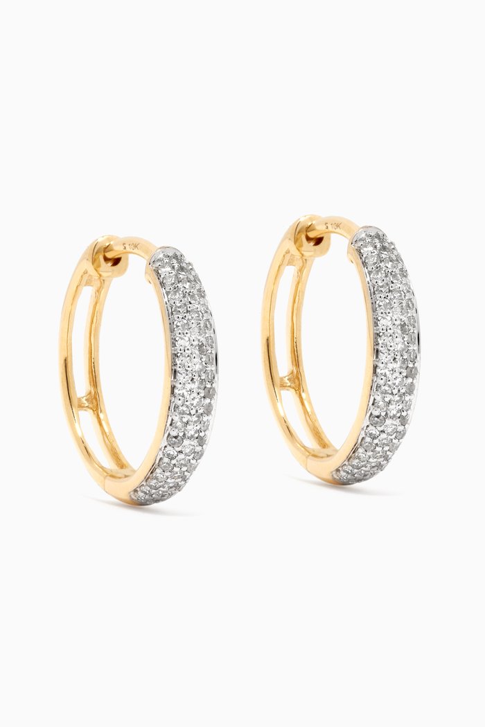 

Diamond Orb Huggie Earrings in 10kt Yellow Gold