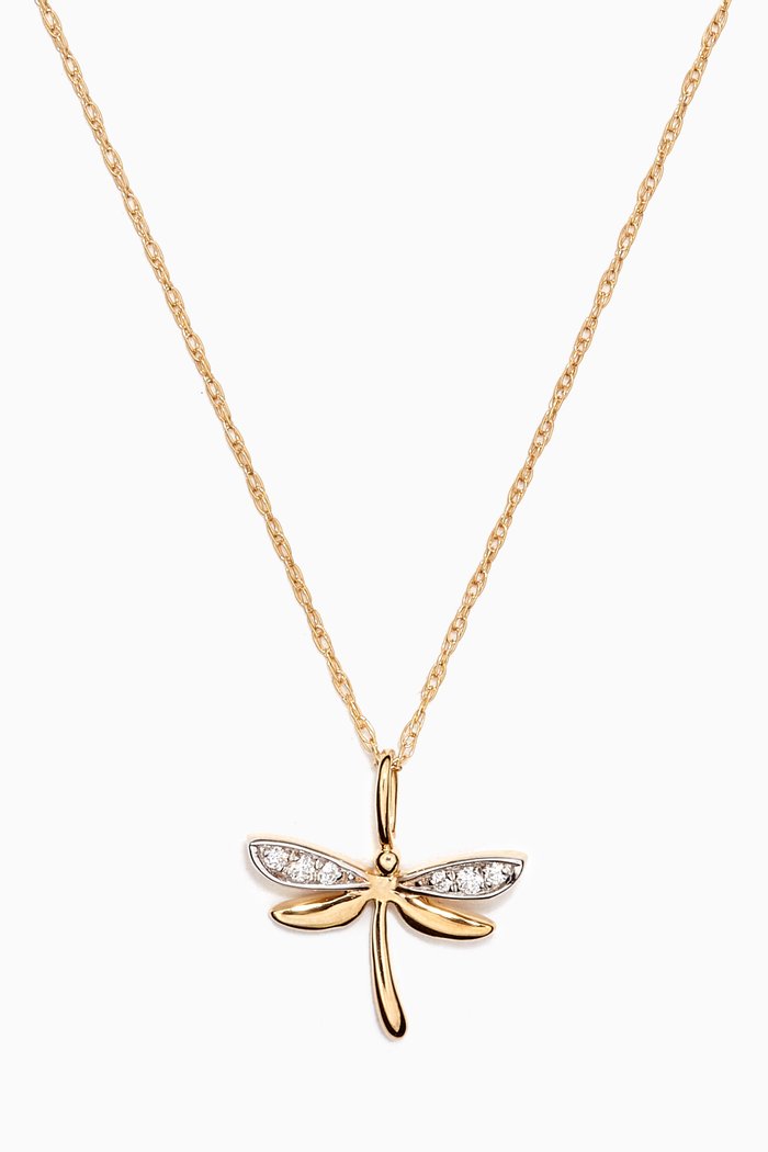 

Diamond Accent Dragonfly Pendant Necklace in 10kt Yellow Gold