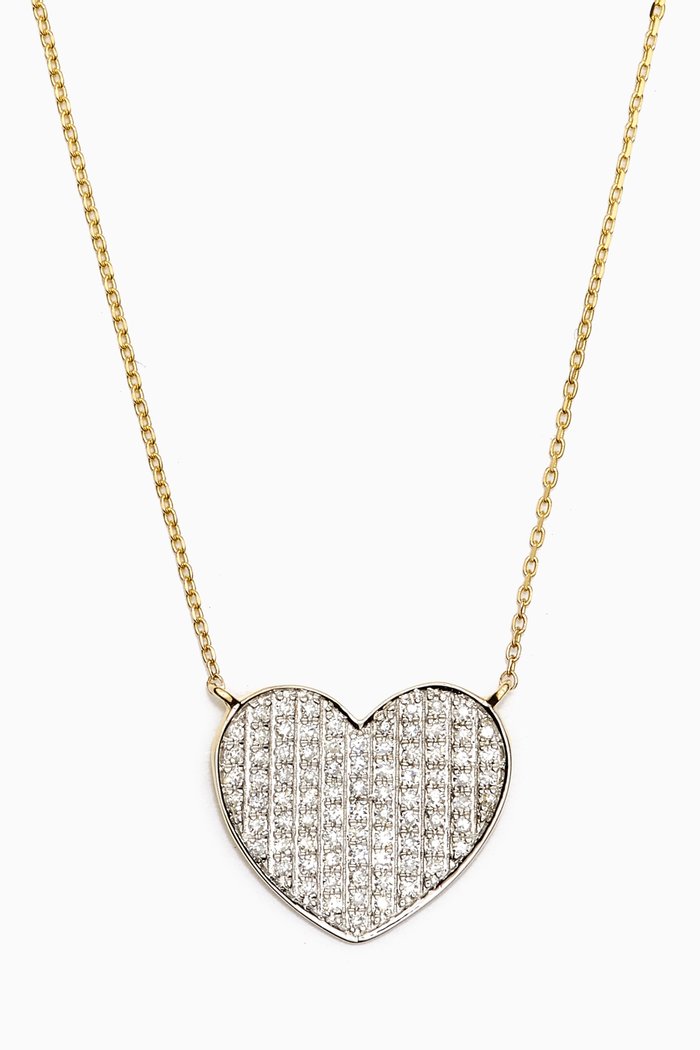 

Pave Heart Pendant Necklace in 10kt Yellow Gold
