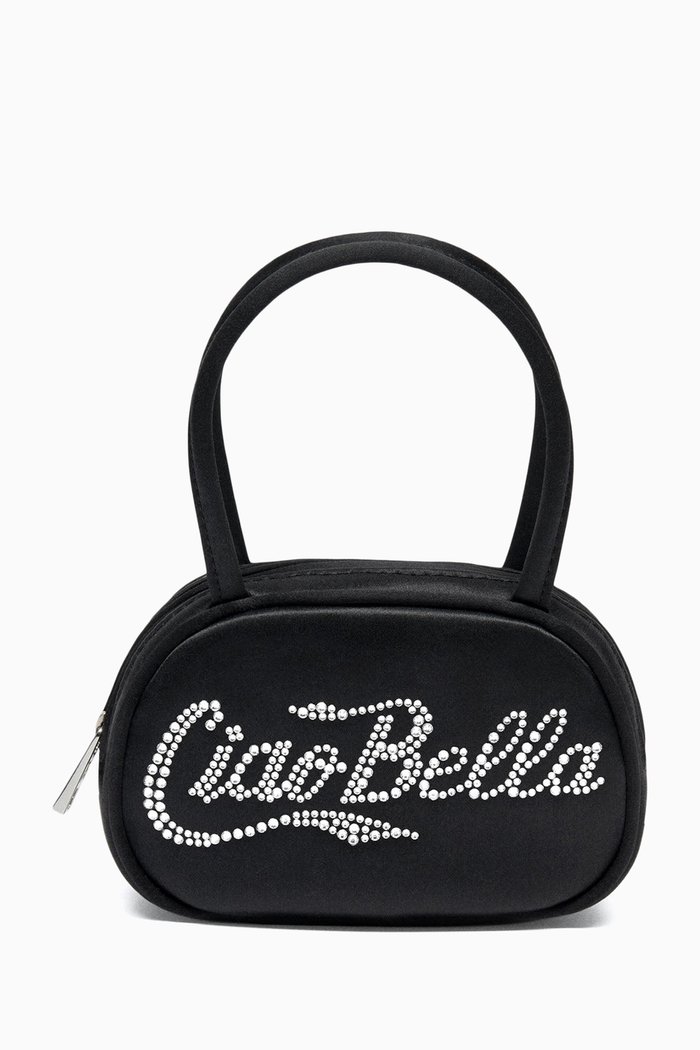 

Super Amini Ciao Bella Top-handle Bag in Satin, Black