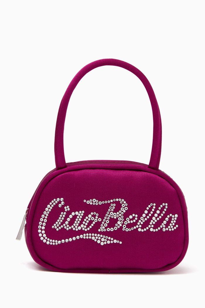 Super Amini Ciao Bella Top-handle Bag in Satin, Pink