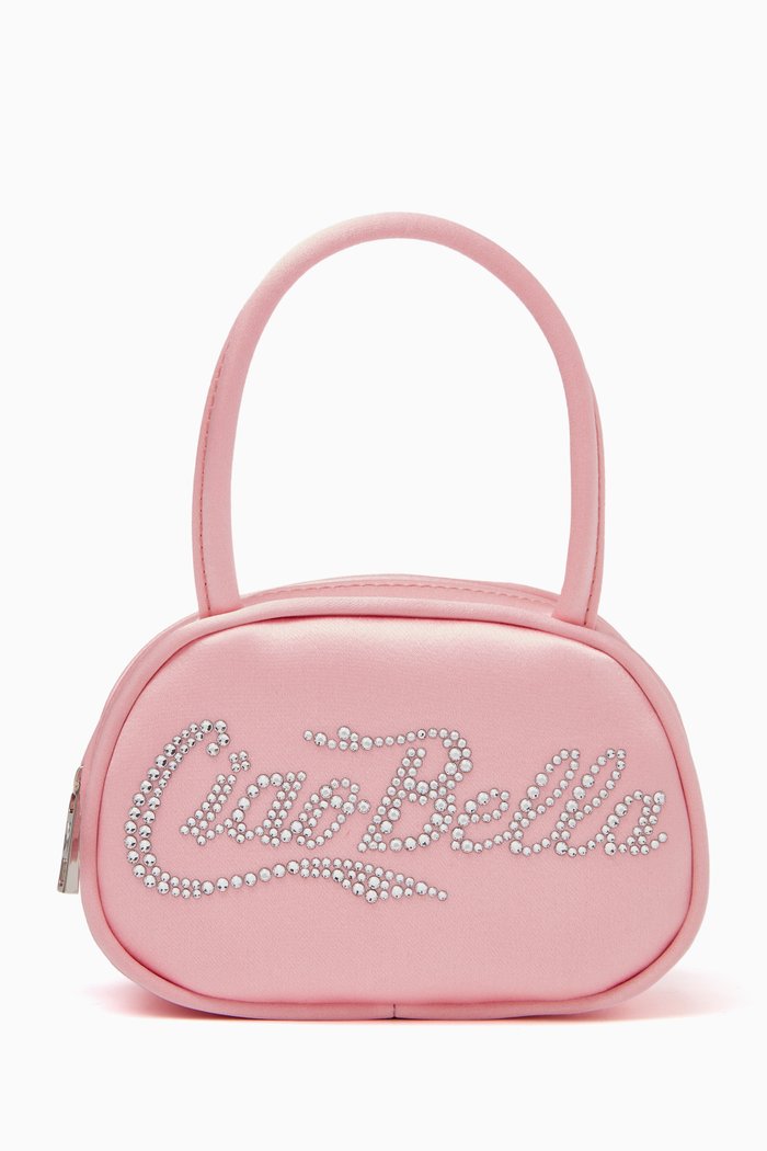 

Super Amini Ciao Bella Top-handle Bag in Satin, Pink