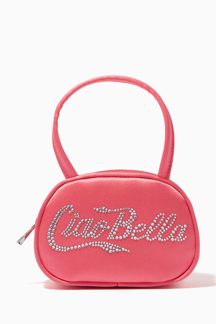 

Super Amini Ciao Bella Top-handle Bag in Satin, Pink