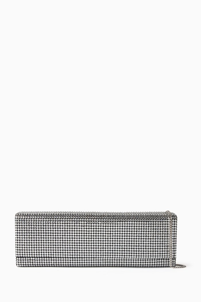 

Amini Paloma Crystal-embellished Clutch Bag in Satin, Black