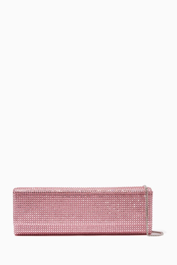 

Amini Paloma Crystal-embellished Clutch Bag in Satin, Pink