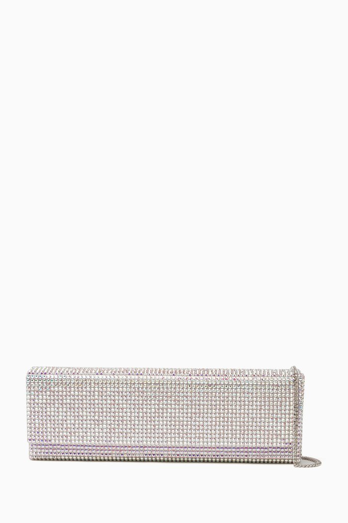 

Amini Paloma Crystal-embellished Clutch Bag in Satin, Silver