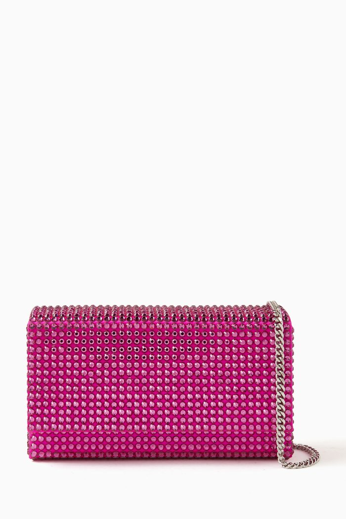 

Super Amini Paloma Crystal Clutch in Satin, Pink