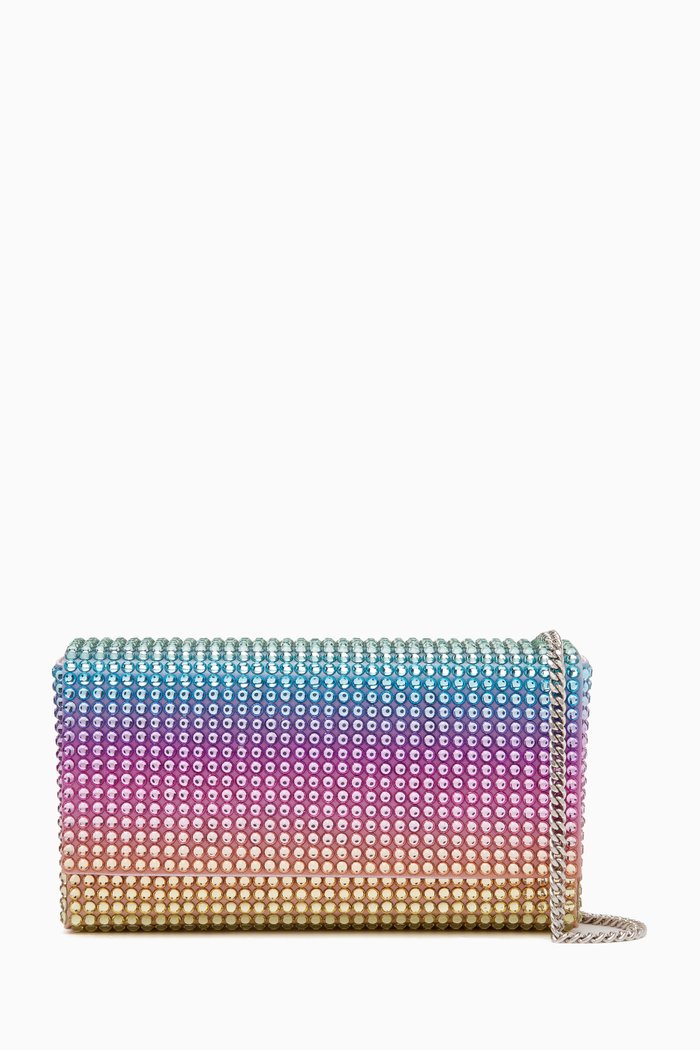 

Super Mini Paloma Crystal Clutch Bag in Satin, Multicolour
