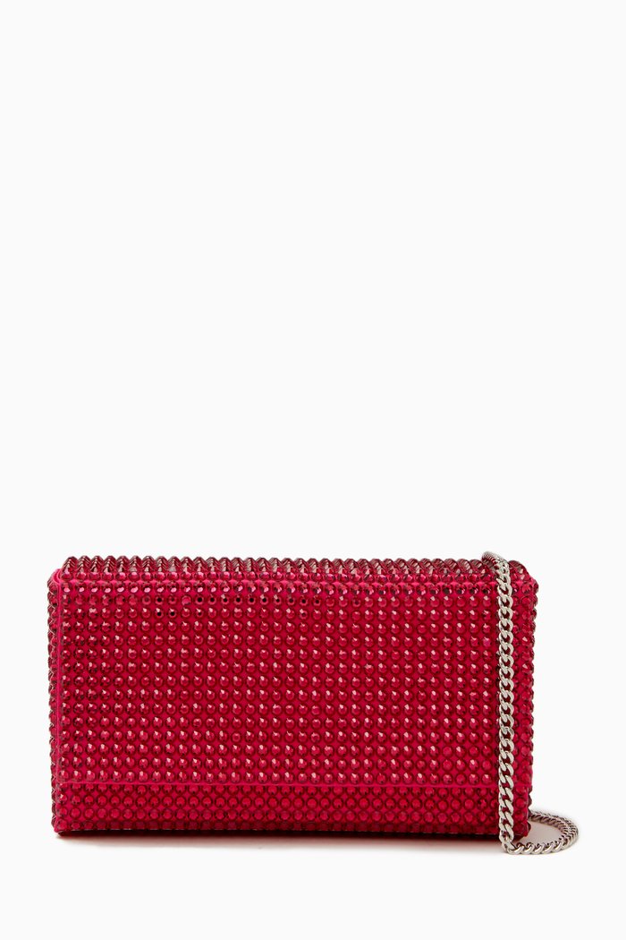 

Super Amini Paloma Crystal Clutch in Satin, Pink