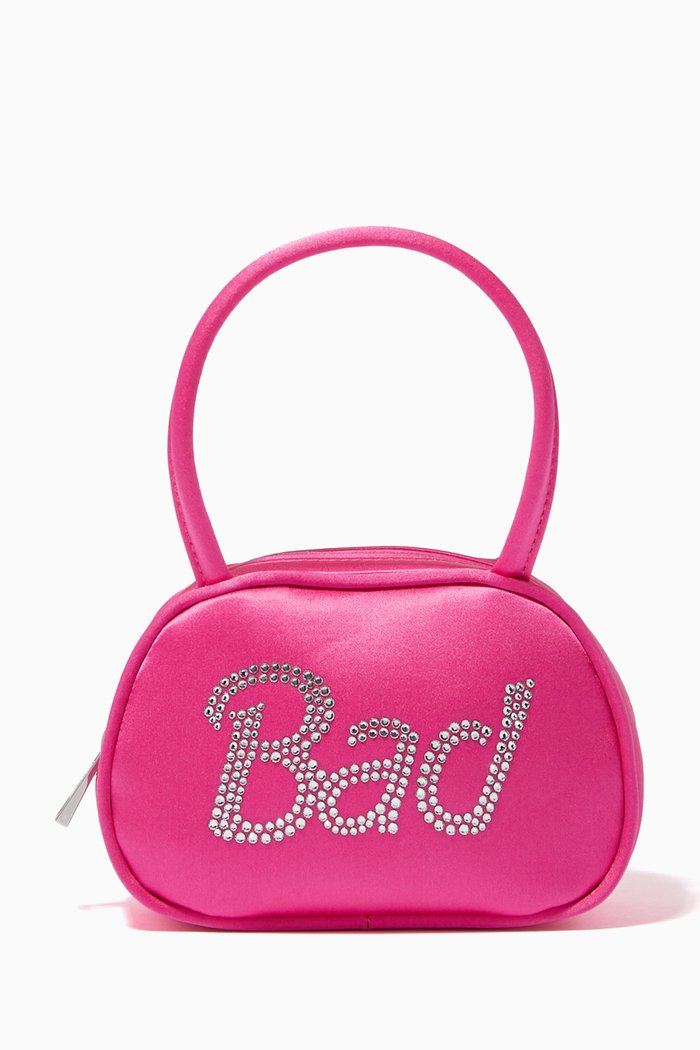 

Super Amini Baddie Top-handle Bag in Satin, Pink
