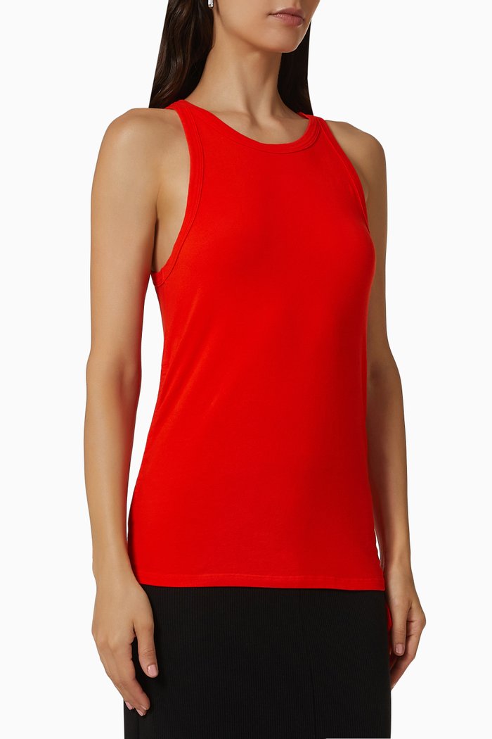

Cinched Tank Top in Sueded Jersey, Red