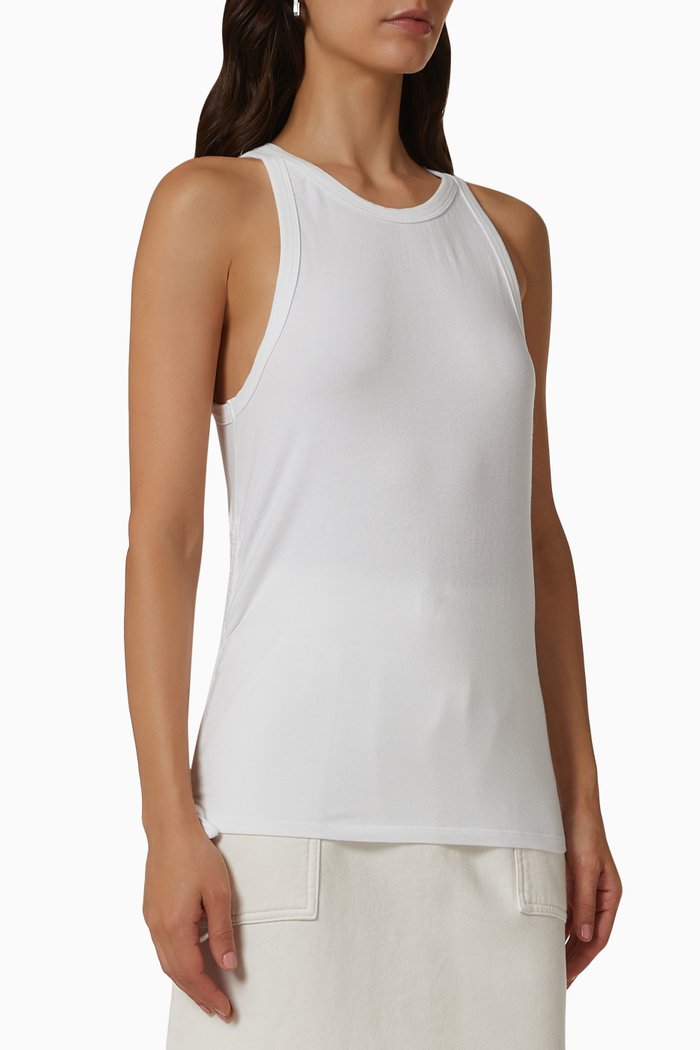 

Cinched Tank Top in Sueded Jersey, White
