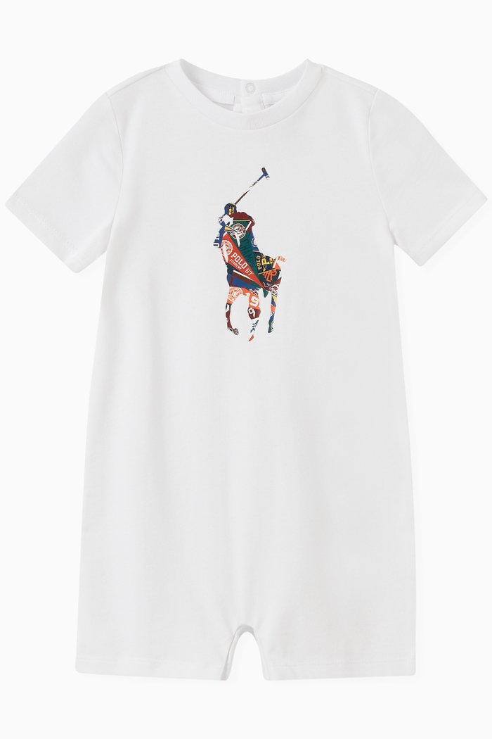 

Polo Logo Romper in Cotton, White