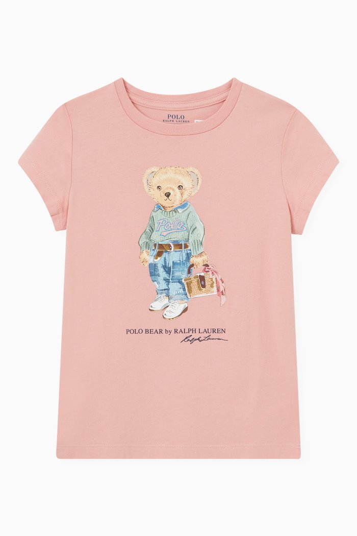 

Logo Bear T-shirt in Cotton, Pink