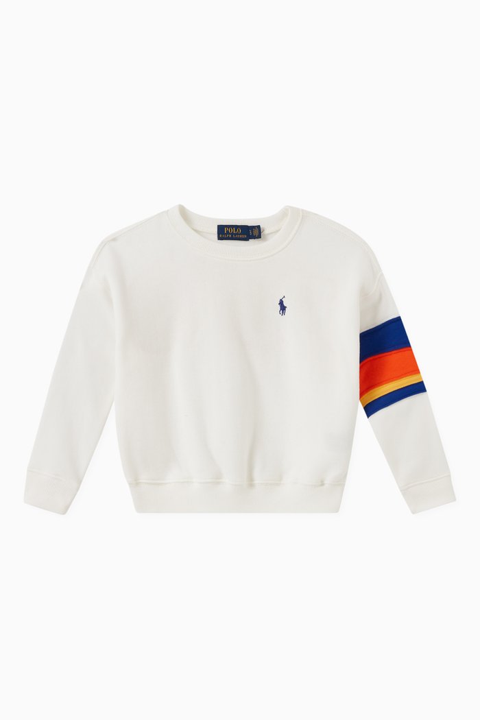 

Logo Print Sweatshirt in Fleece, White