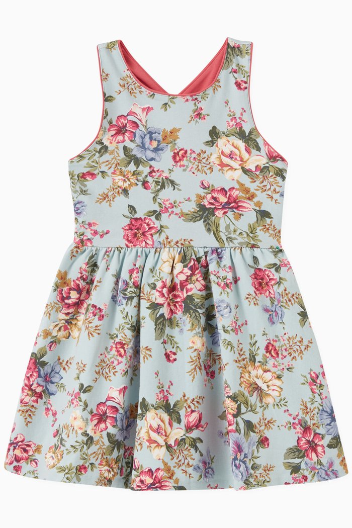 

Floral Crossback Dress in Jersey, Multicolour