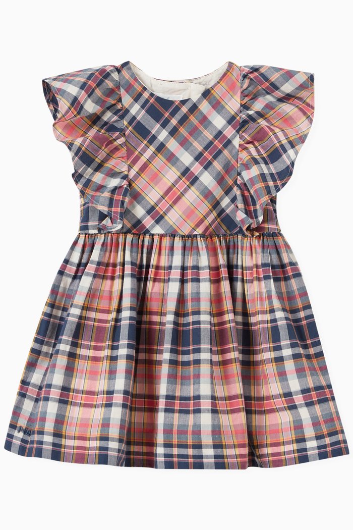 

Checked Dress in Cotton, Multicolour