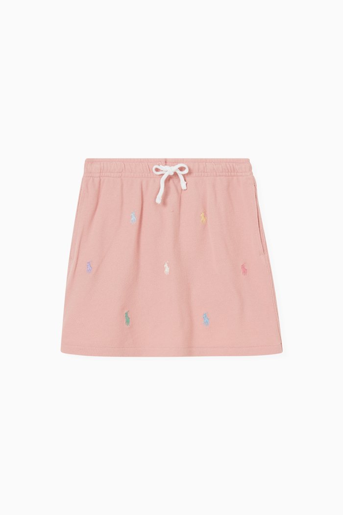 

All-over Logo Skirt in Cotton, Pink