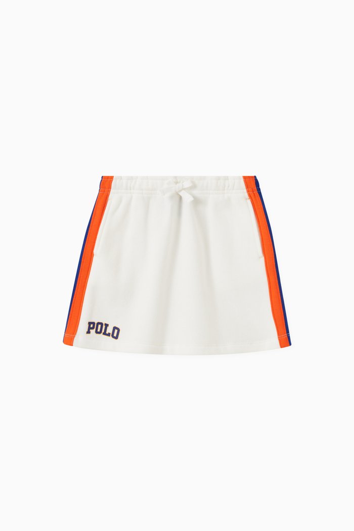 Contrast Tape Skirt in Cotton, White