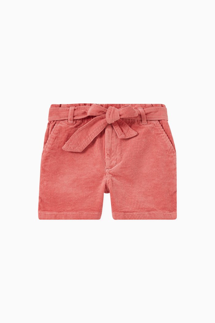 Paper Bag Shorts in Cotton, Pink