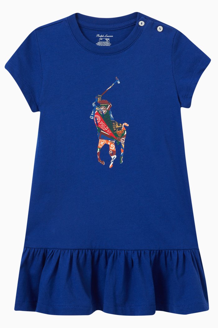 

Logo Dress in Cotton, Blue