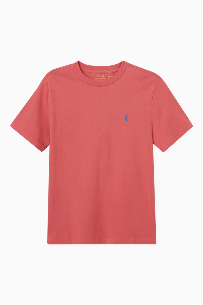 

Logo Embroidery T-shirt in Cotton, Purple