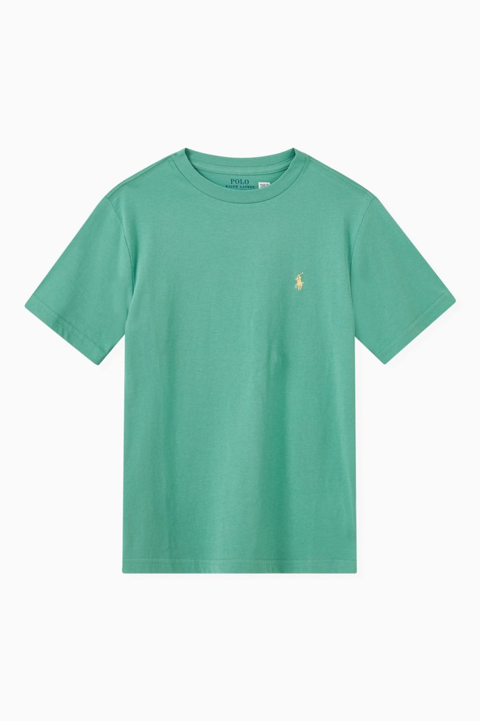

Logo Embroidery T-shirt in Cotton, Green