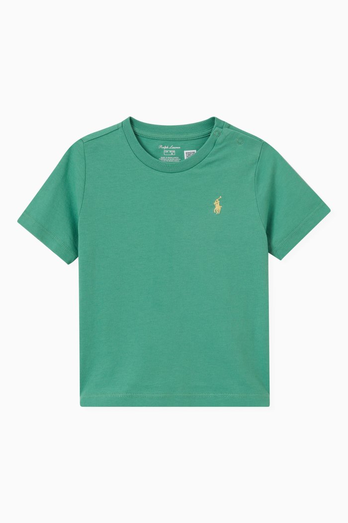 

Logo Embroidery T-shirt in Cotton, Green
