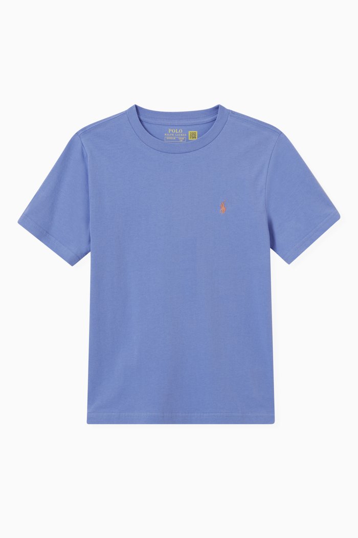 

Logo Embroidery T-shirt in Cotton, Blue